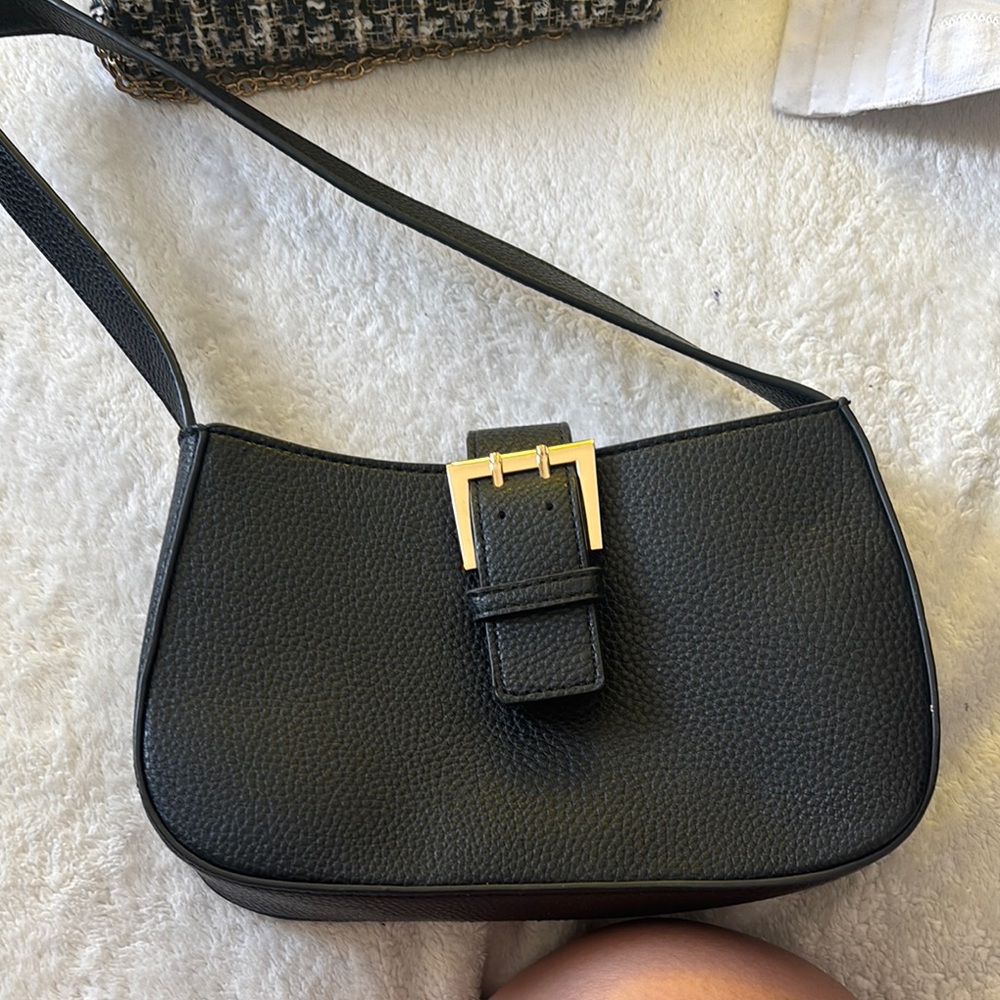 Black Leather Shoulder Bag